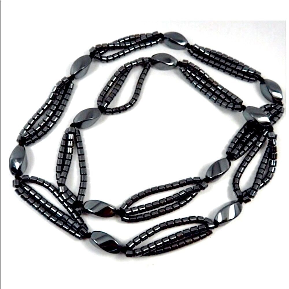 Genuine Hematite Necklace 32” Long